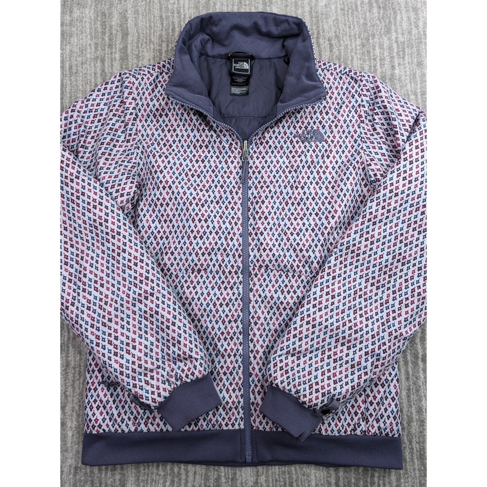 The North Face Womens Jacket Geometric Pattern Soft Shell Full Zip Small Poly